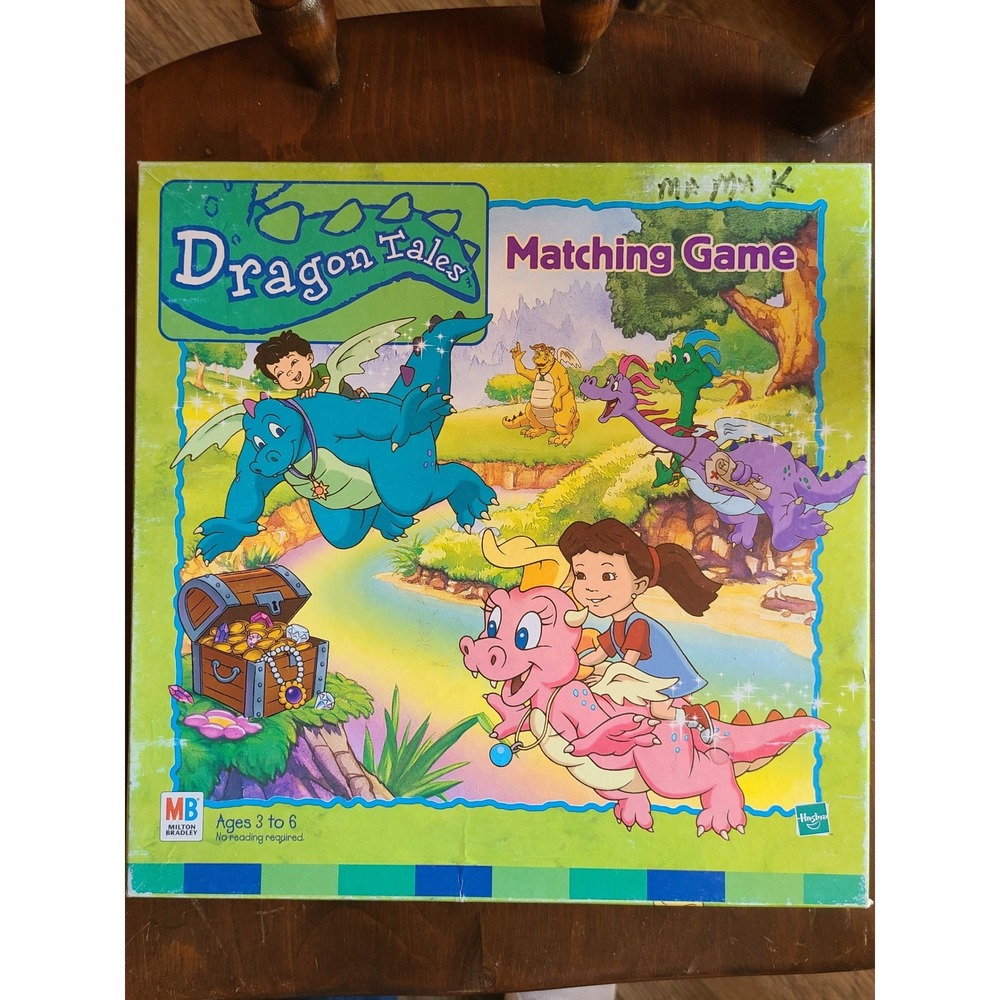 Vintage Dragon Tales Matching Game Milton Bradley Hasbro PBS Kids 2000s Memory